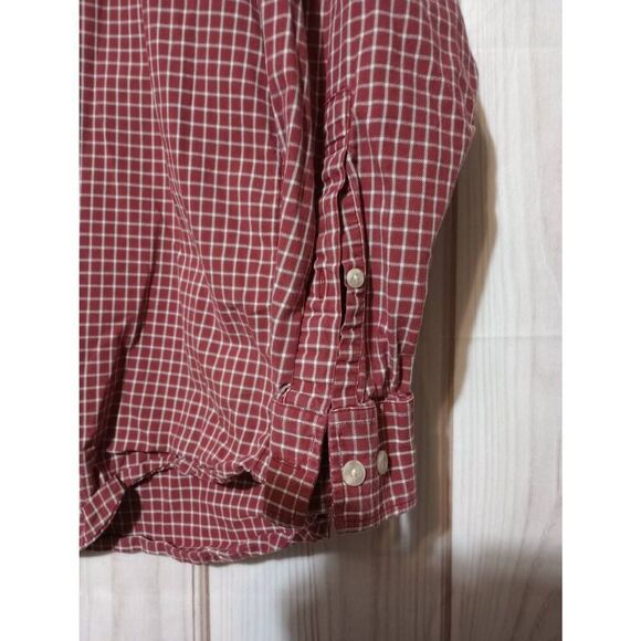Eddie Bauer Shirt Men's Extra Large Tall Red White Button Front Long Sleeve - Picture 4 of 9